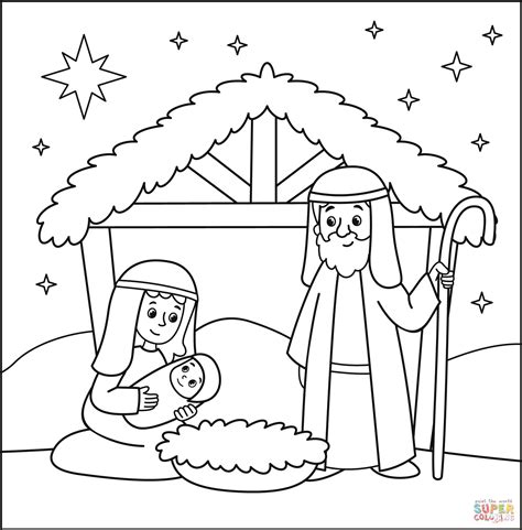 Free Printable Christmas Nativity Colouring Pages